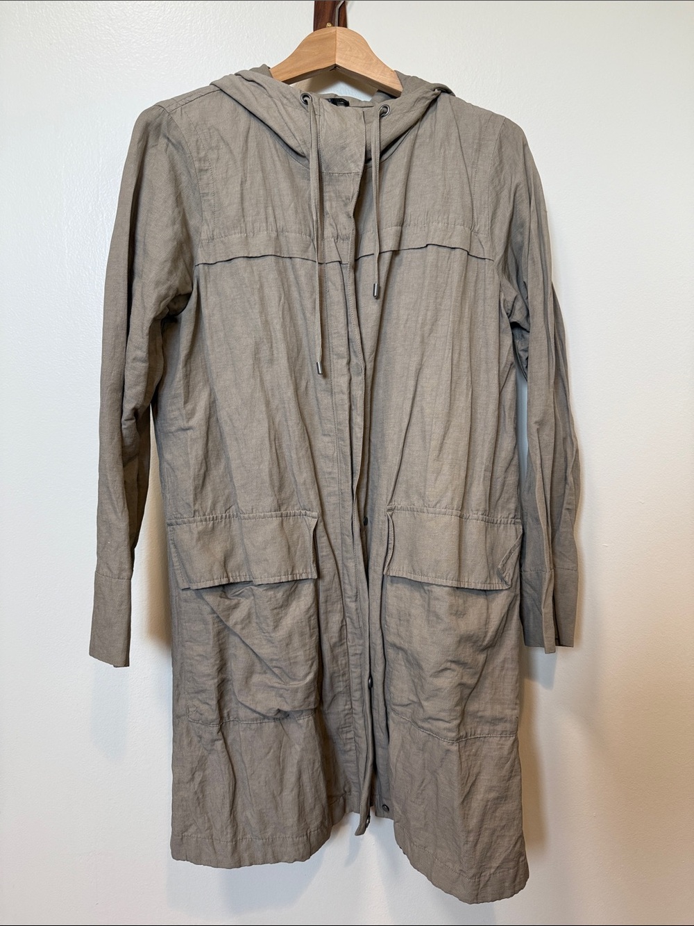 Eileen Fisher Organic Cotton Blend Hooded Jacket